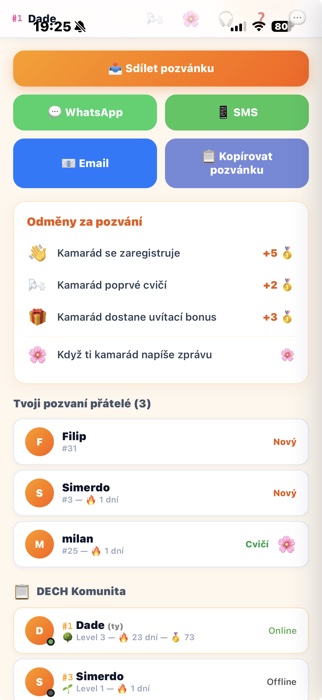 Pozvi přátele a sdílej pozvánku